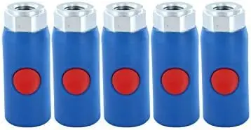 URC061201 Safety Coupler 1/4 in. Truflate Style 5 Pack | Non-Marring Composite Body, Steel Inner Construction, One-Hand Push-But