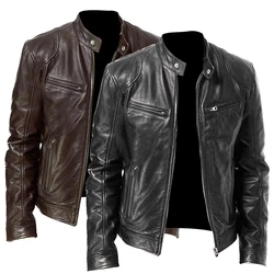 Spring Autumn Motorcycle Jacket Men PU Leather Moto Motocross Jacket Chaqueta Moto Black Moto Racing Riding Clothing S-5XL SIZE