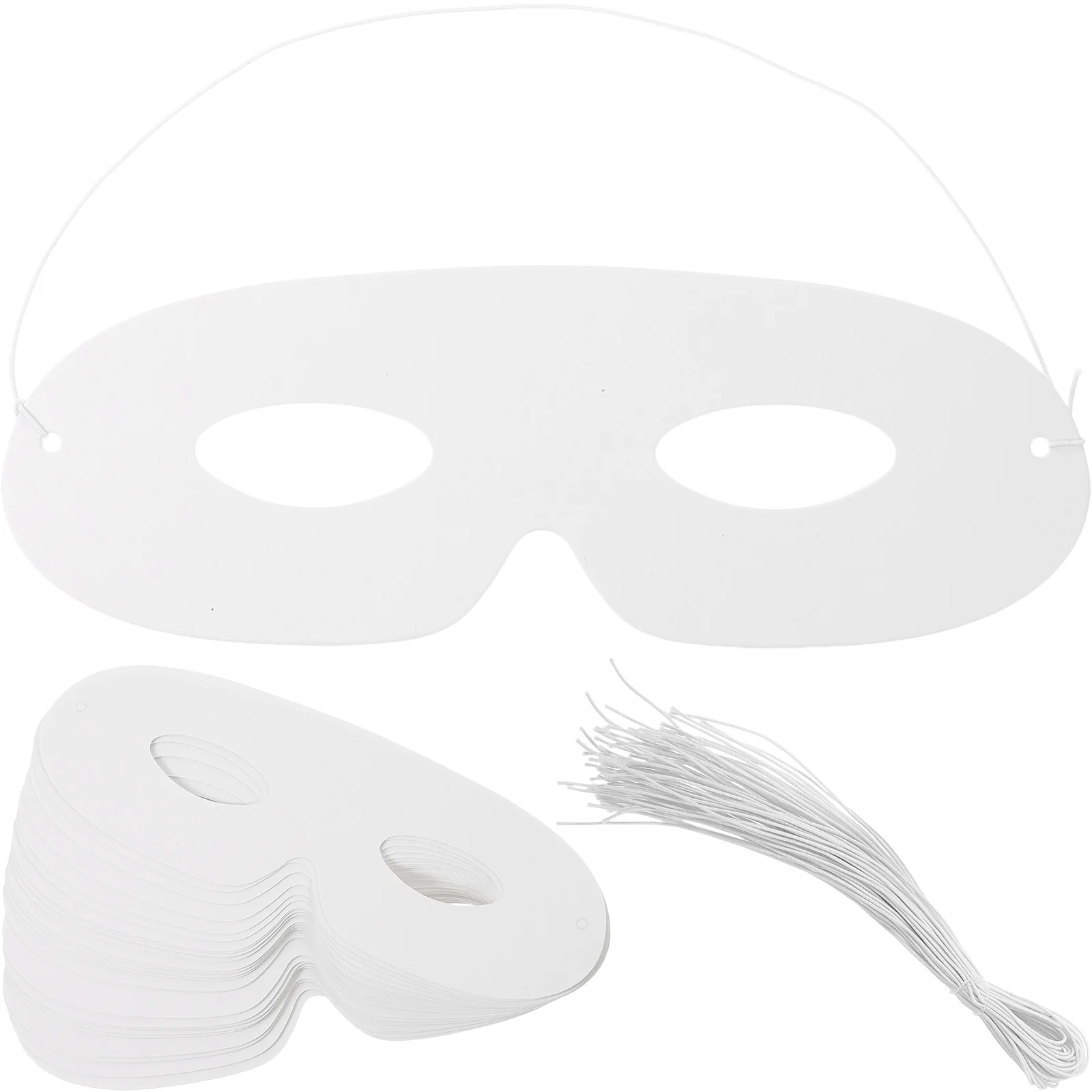 Masque facial vierge en papier uni bricolage, masque blanc, bandeau décoratif Tim, demi cosplay, 40 pièces