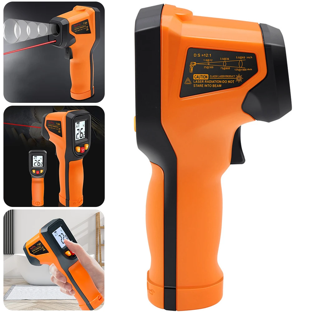 

Digital Temperature Gun High Accuracy Non-Contact Thermometer with Backlight Up To 600 Degree Centigrade for Industrial Use