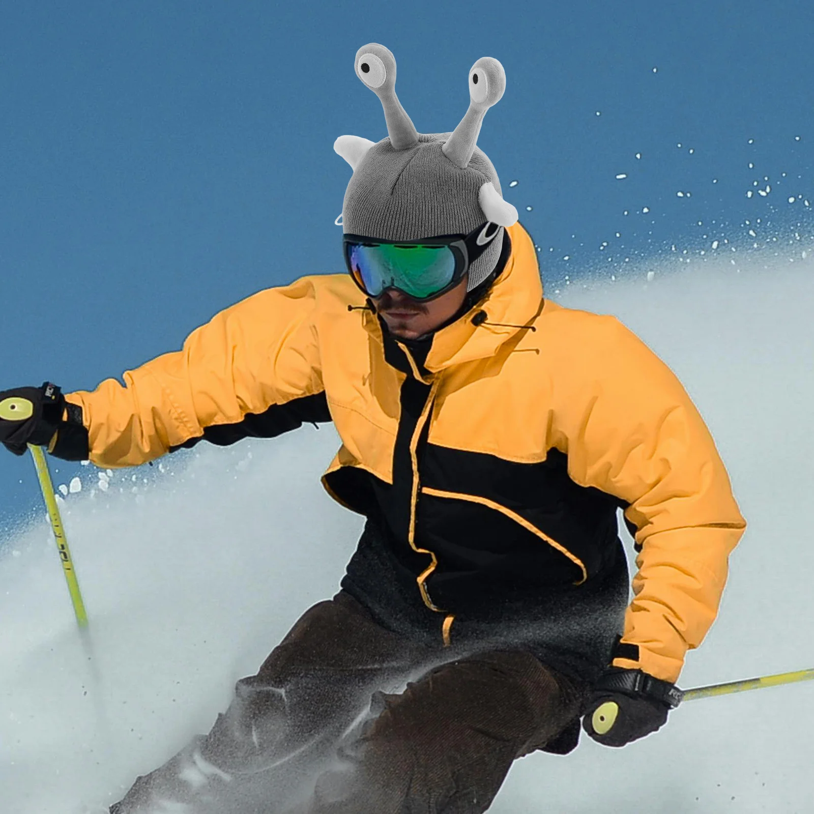 

Knitted Ski Cover Cute Cartoon Pattern Soft Comfortable for Single Double Board Ski Snowboarding Winter Sports Christmas