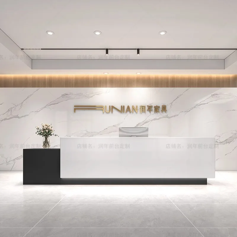 مكاتب استقبال ملكية الفندق مكاتب استقبال بسيطة وأنيقة أثاث مكاتب عصرية عتيقة Sportello Di Ricevimento YSJDT