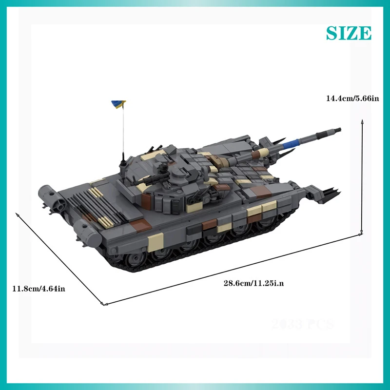 MOC-157653 Military Toy Series Ukrainian Tank Building Blocks Toy Model Children Educational Assembly Toy Boys Kids Adult Gifts