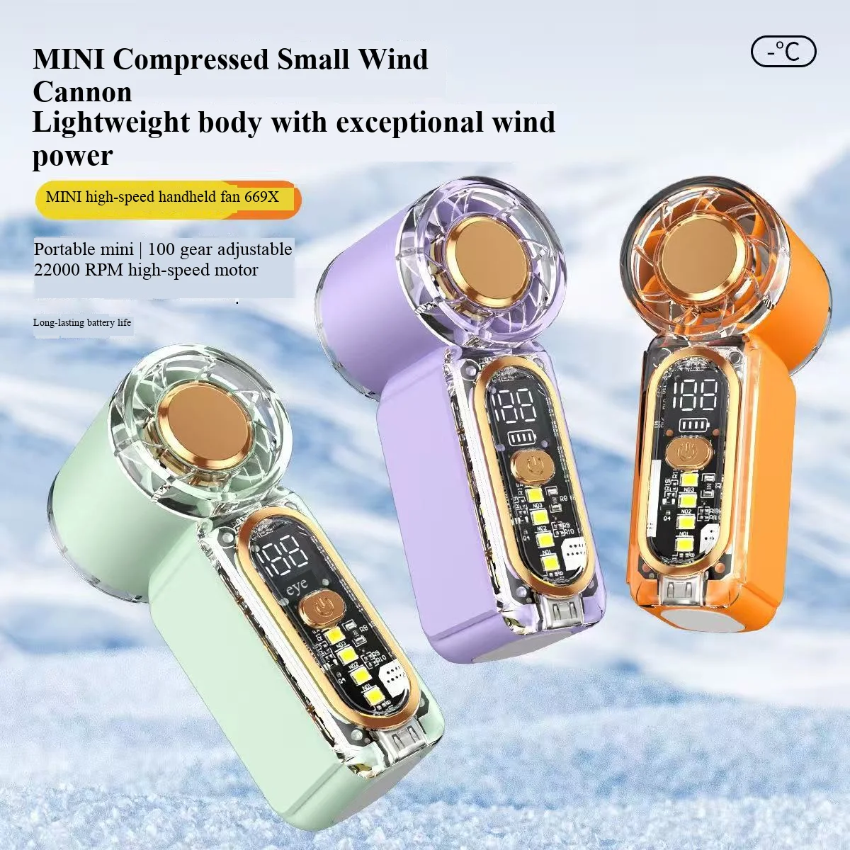 USB-charged high-speed mini handheld fan, portable for outdoor travel