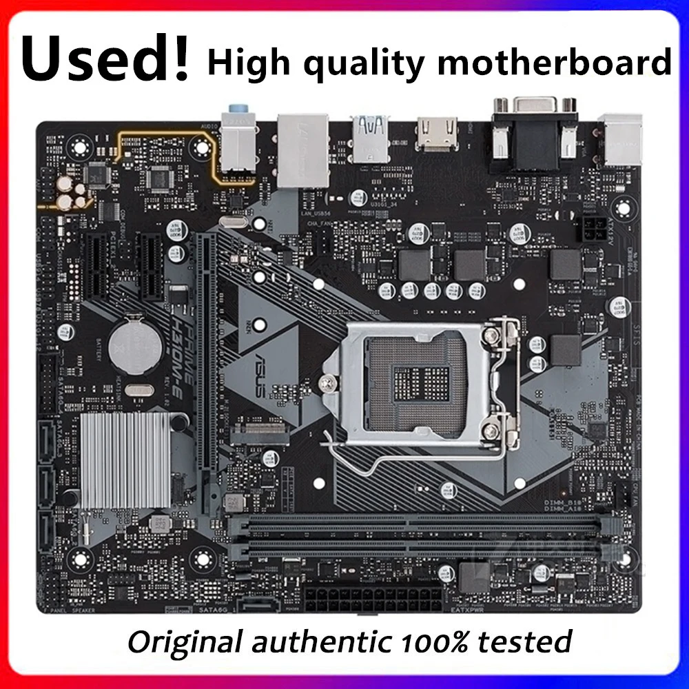 For Asus PRIME H310M-E Original Used Desktop Intel H310 H310M DDR4 Motherboard LGA 1151  i7/i5/i3 USB3.0 SATA3