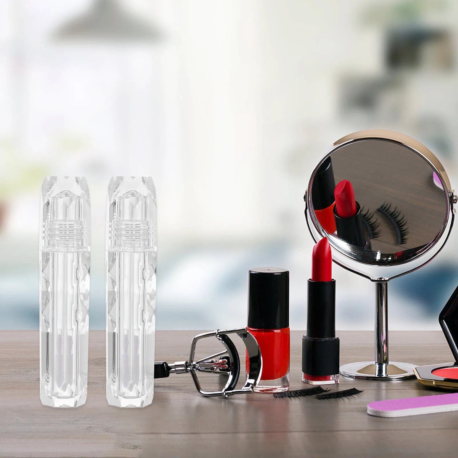 Empty Lip Gloss Tubes 5 Pack Refillable Cosmetic Containers Portable Travel Makeup Lipstick Bottles