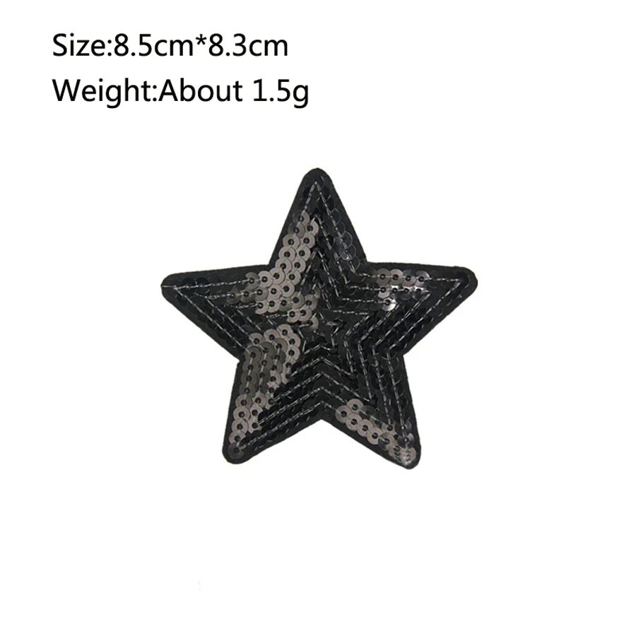 1X Sequin Star Patches For Clothing Thermoadhesive Iron On Patch T-Shirt DIY Sewing Clothes Applique Badges Stickers Accessories