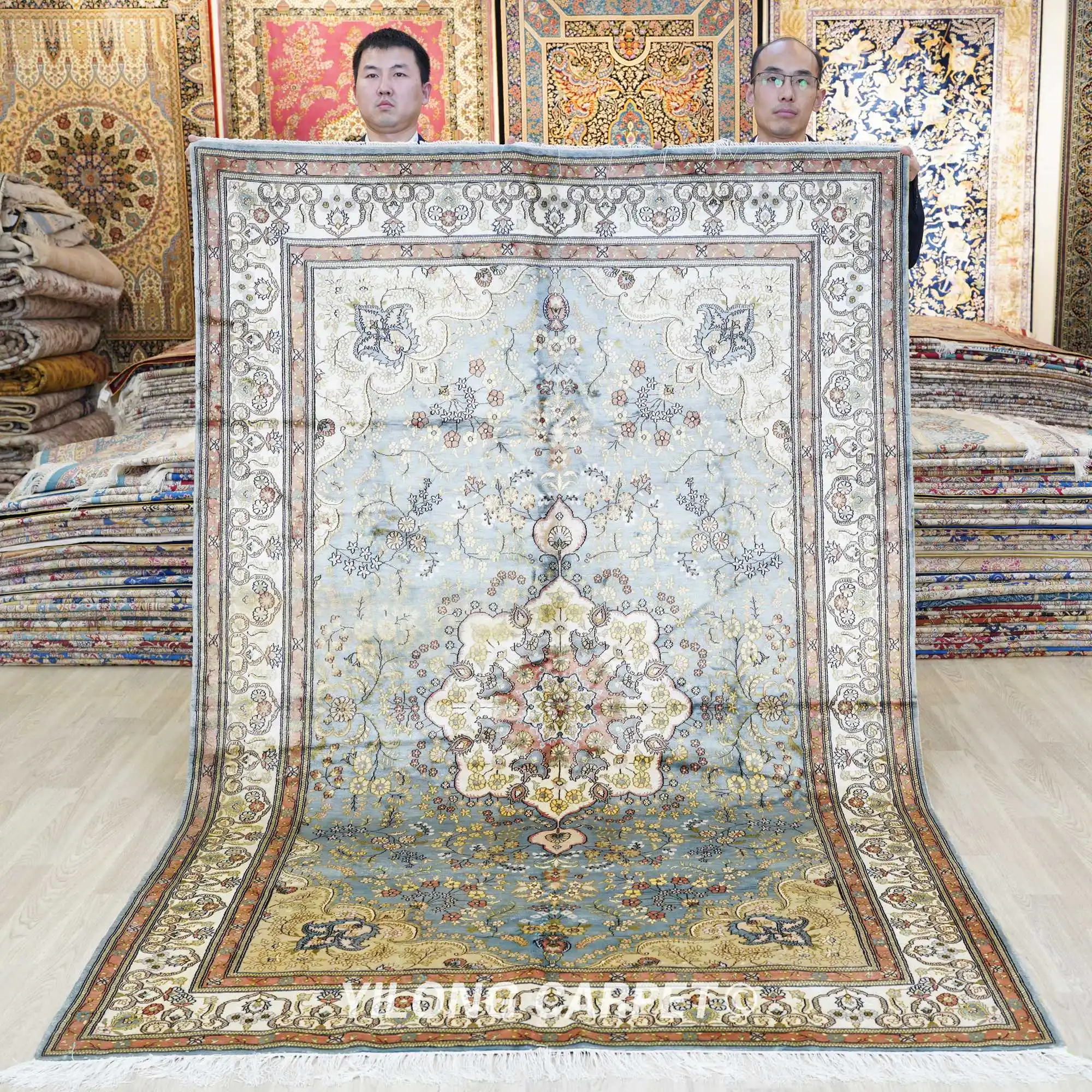 

152x244cm Handmade Silk Area Rug Home Furniture Classic Luxury Carpet (WY457M)