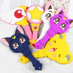 Specchio per il trucco portatile Anime specchio portatile Luna Cat manico portatile specchio per il trucco Sailor Moon Mirror Mini Cartoon irregolare