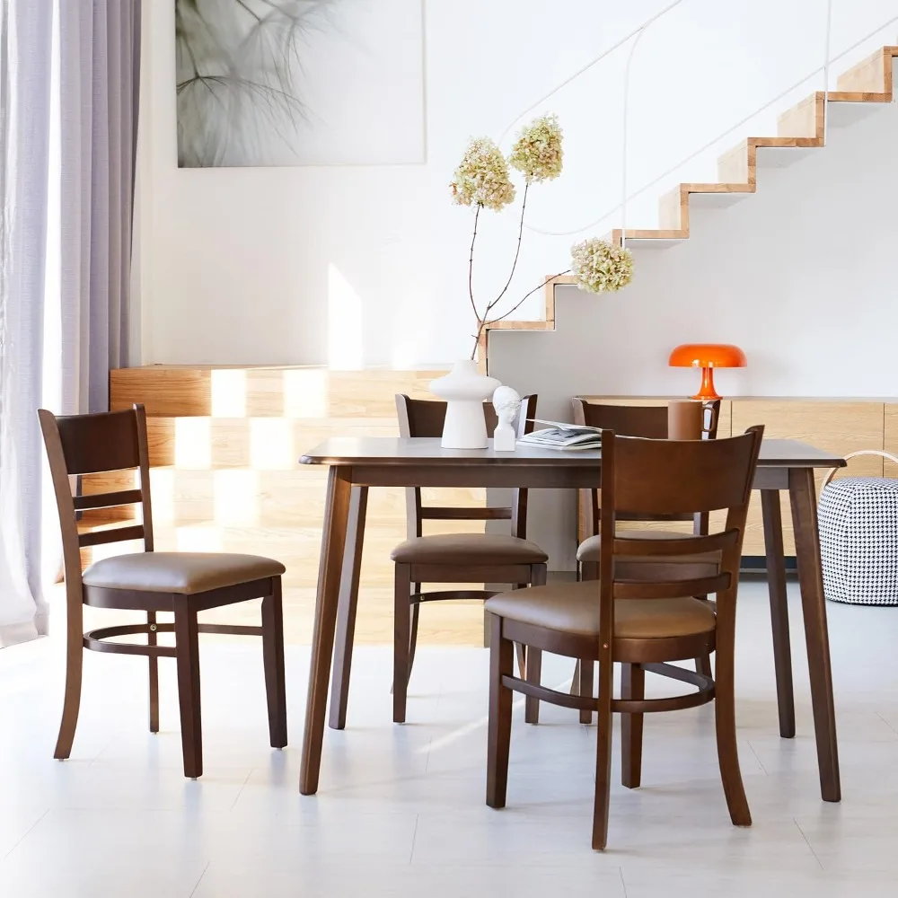 โต๊ะอาหารไม้ทรงสี่เหลี่ยม Canberra 47.2 / โต๊ะครัวไม้โอ๊คมาเลเซียสไตล์โมเดิร์นยุคกลาง (สีวอลนัท)  เฉพาะโต๊ะเท่านั้น