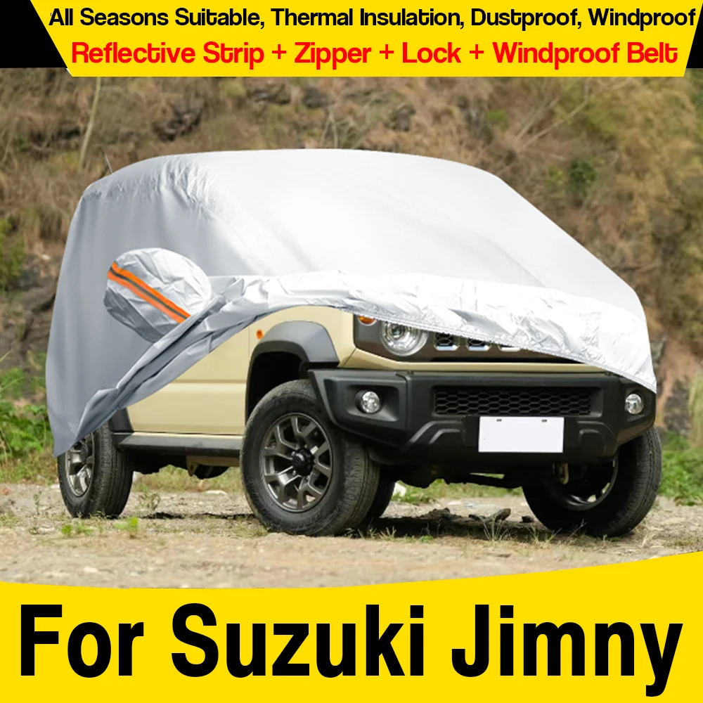 

Full Car Cover For Suzuki Jimny 1998-2025 Outdoor Sun Shade Rain Snow Dust Scratch Resistant Windproof SUV Cover