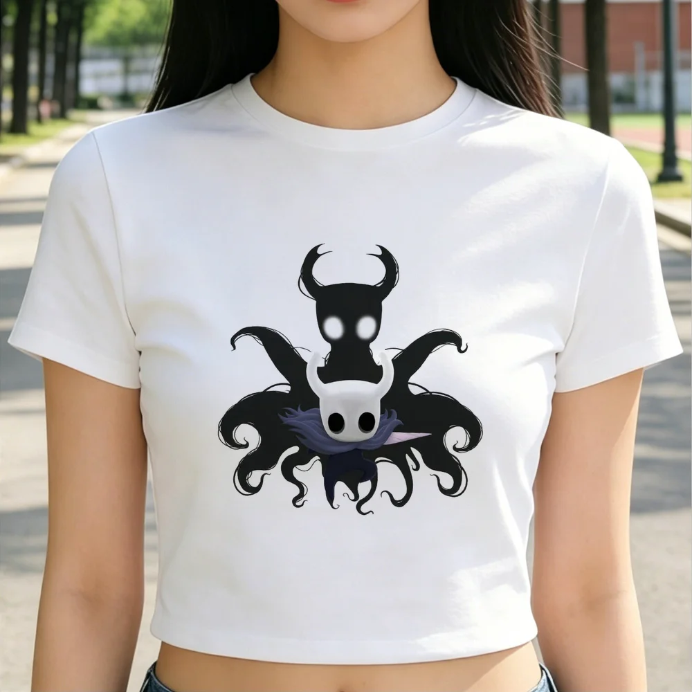 Hollow Knight crop top shoujo cute meme party cheap manga tshirt manga dollette gyaru gothic grunge