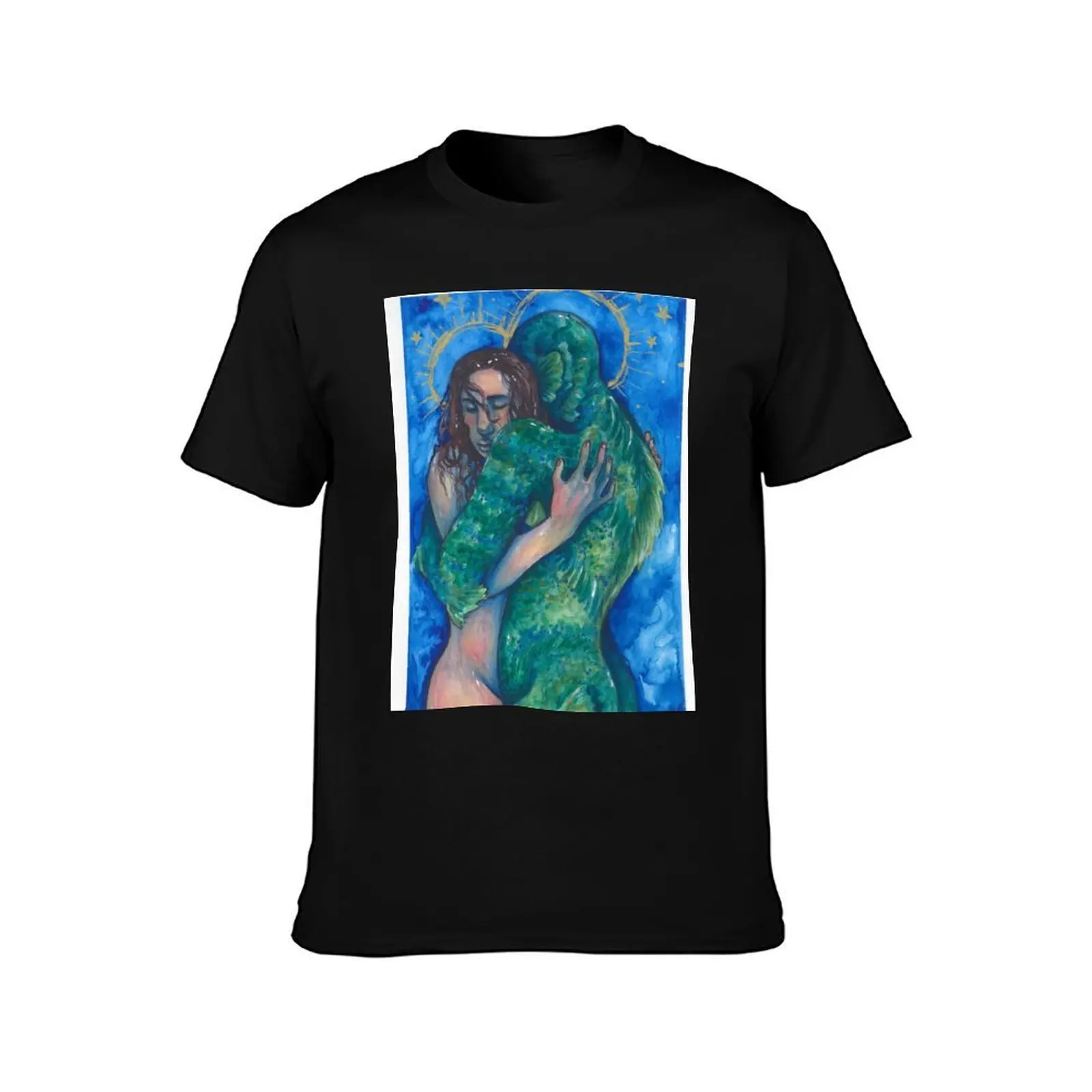 The Shape of Water T-Shirt, Summer Casual Cotton Tee, Oversized Streetwear Tops, Vintage Graphic Print, Loose Fit Short Sleeve