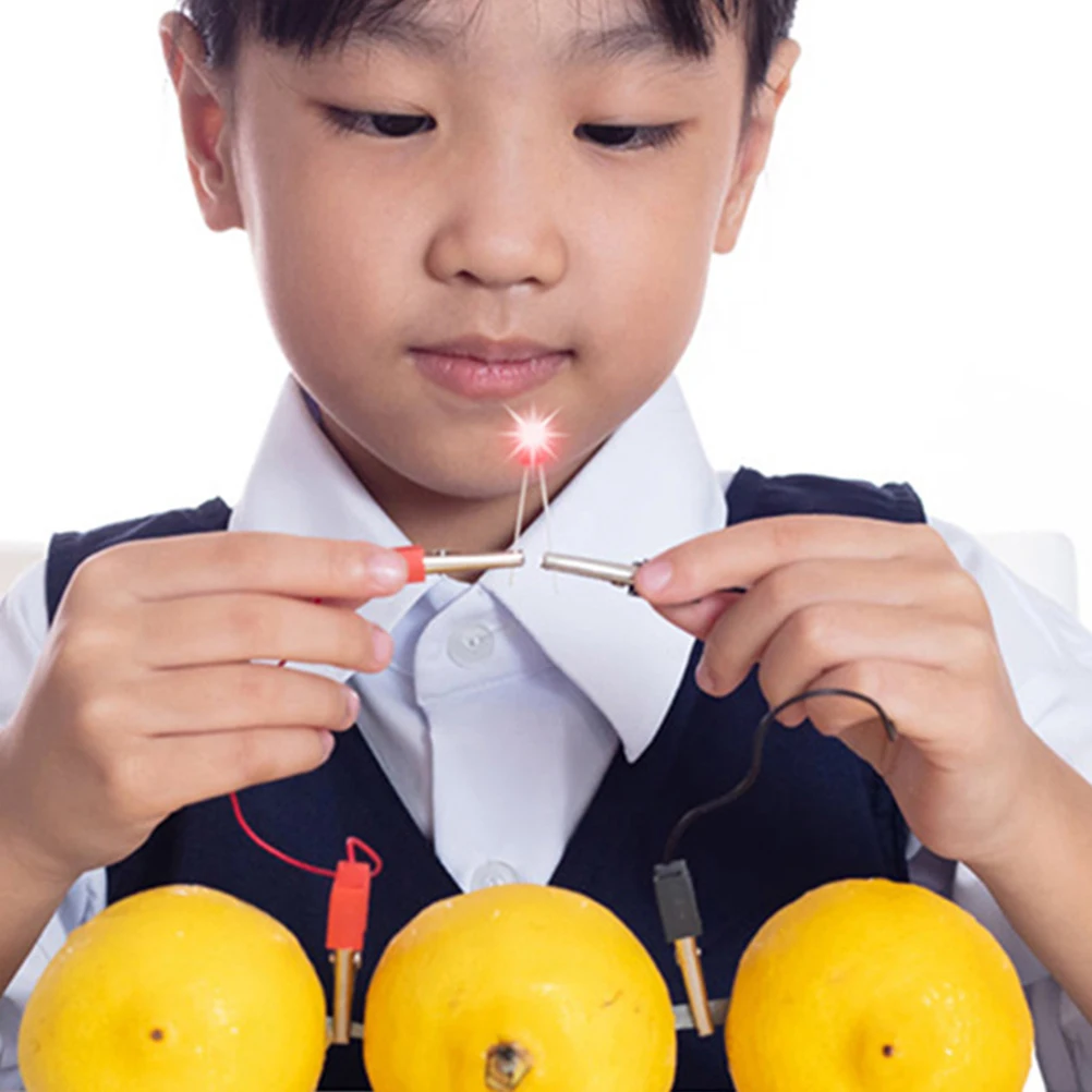 

3 Sets Fruit Experiment Kit Physics Science Toys Kids Electricity Generator Set Copper Zinc Sheets DIY Learning