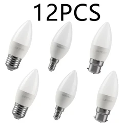 12Pcs 220V Led Bulb C37 3W-7W E27 B22 E14 Warm White Day White Cold White  Lamp For Home Decoration