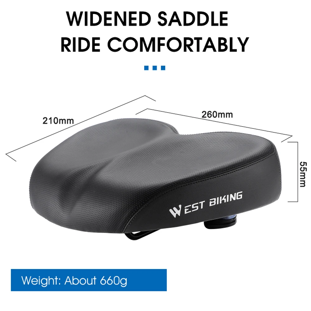 WEST BIKING Ergonomic Bicycle Replacement Saddle Soft Widen Thicken Road Bike Cushion Long Distance Riding Shockproof