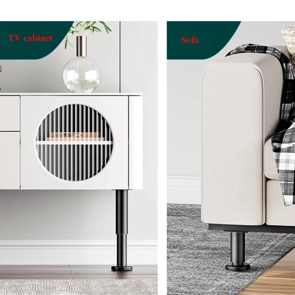 4 قطعة/المجموعة أثاث من الفولاذ المقاوم للصدأ الساقين قابل للتعديل دعم قدم لخزانة التلفزيون أريكة أرجل قطع الأثاث خزانة طاولة السرير دعم الساق