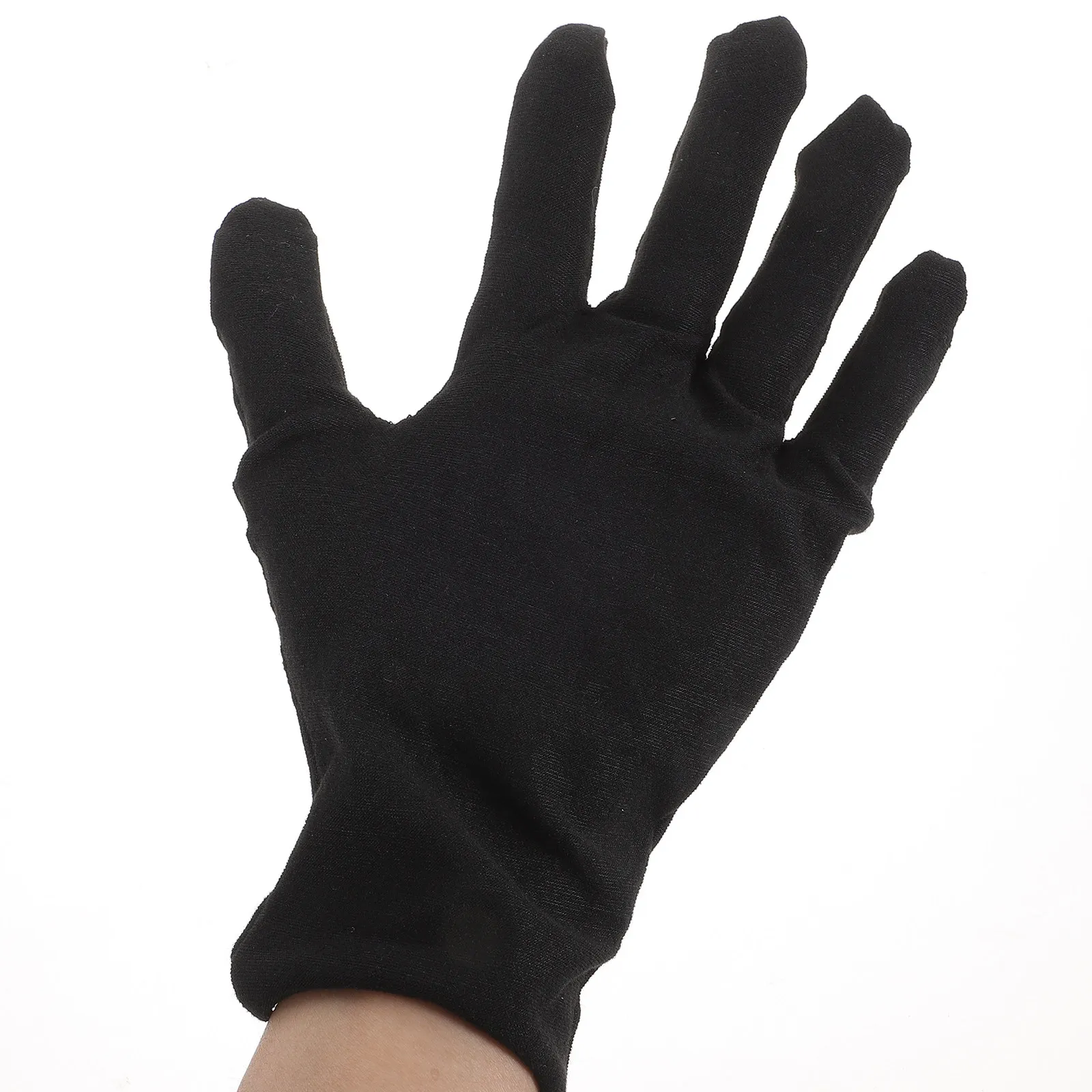 

12Pairs Thickened Labour Protection Cotton Gloves Comfortable Working Gloves Hand Safety Anti-Skid Black Size Large