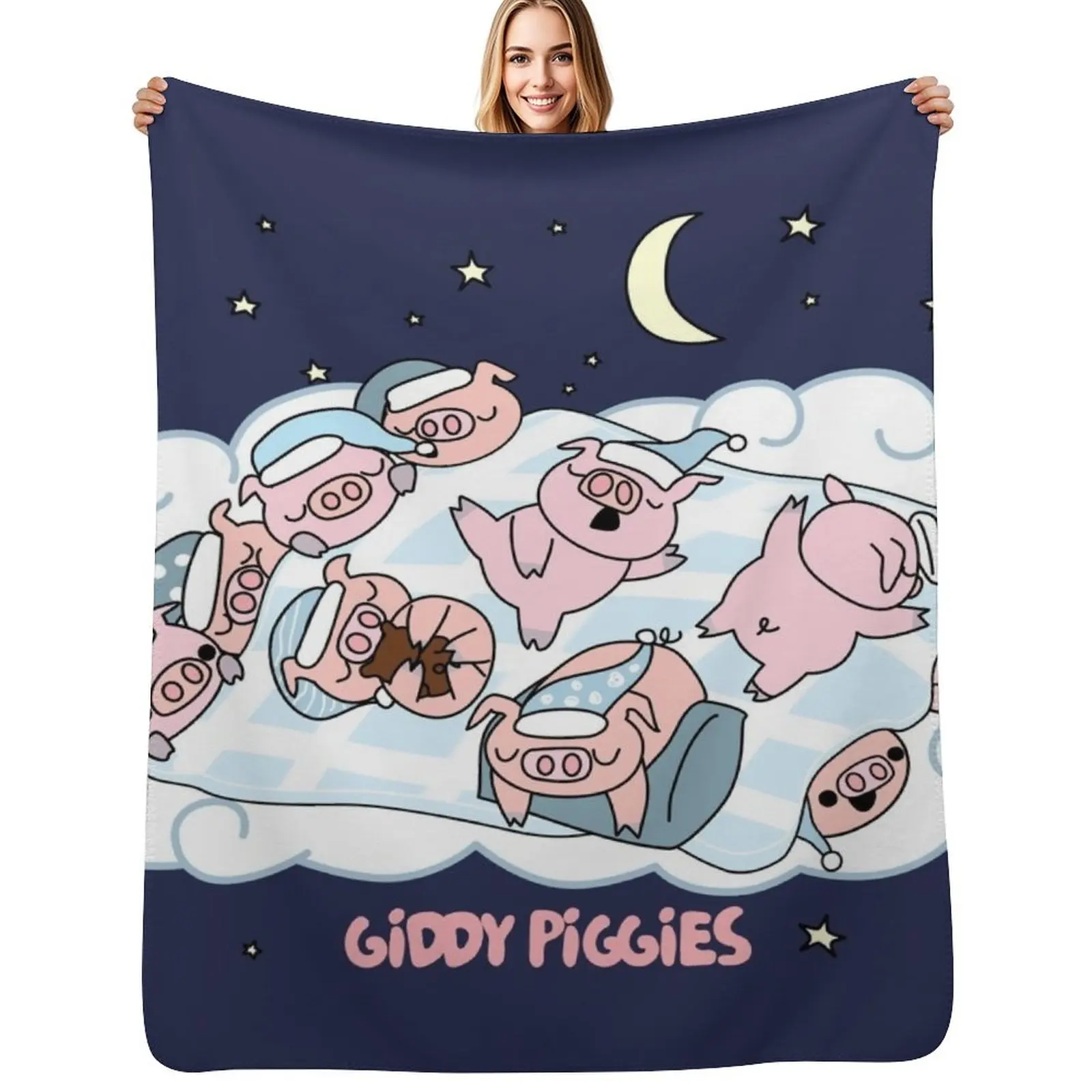 Плед Bedtime Giddy Piggies, легкое и мягкое одеяло для кровати на все сезоны
