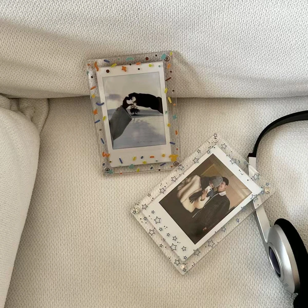Suitable for Polaroid Mini 3-inch Photo Magnetic Star Wave Dot Pattern Photo Frame, Refrigerator Sticker, Valentine's Day Gift
