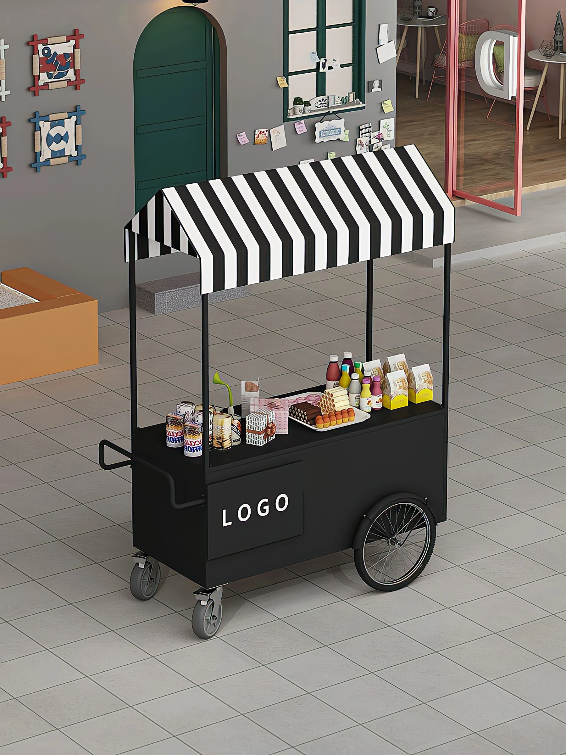 LYN Food Street Stall Snack Truck Commercial Promotion Multifunctional Sale Roadside Stall Trolley