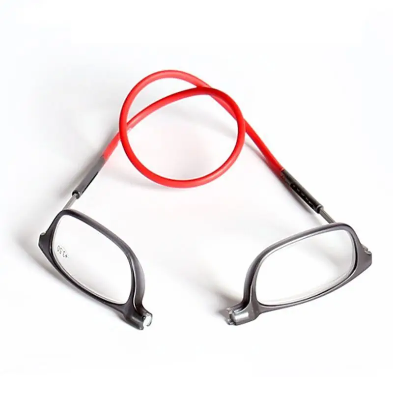 Magnifying Glass New Folding Hanging Neck Presbyopia Magnifier High Definition Resin Lens Magic Magnet