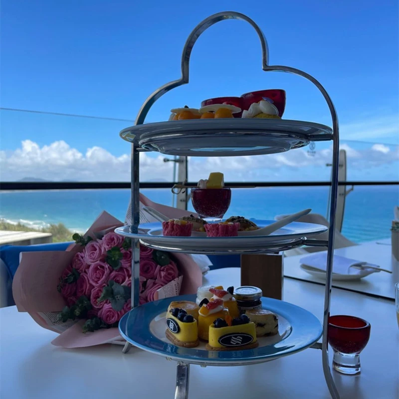

European 3-Tier Display Rack – English Afternoon Tea Dessert Cake Dim Sum Fruit Plate