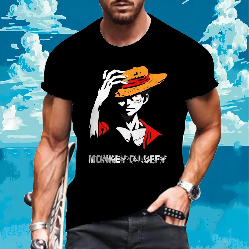 

Men's T-shirt Zoro One Piece Luffy T-shirts 110-6XL Top Mens Clothes Fashion Short Sleeve Tee New Kid's 2024 Summer Hip Hop Y2k