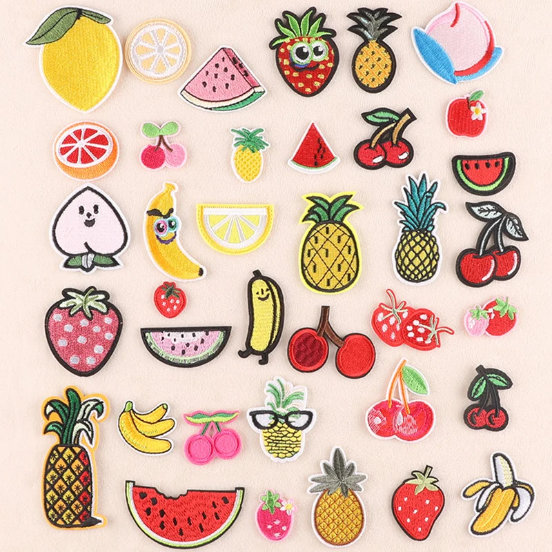 10 Teile/los Nette Obst Muster Patches Eisen auf für Kleidung Jacke Jeans DIY Applique Stickerei Aufkleber Kinder Tuch Dekoration – Detail 6