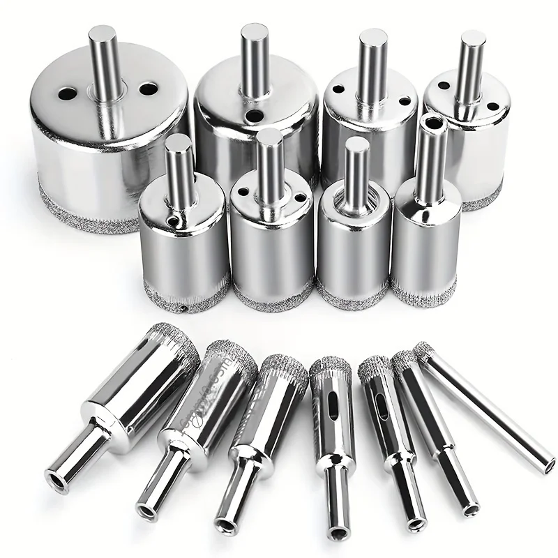 

10PCSDiamond-coated hole saw drill bit set, glass hole opener drill bit, marble drilling tool, tile and glass drill bit tool