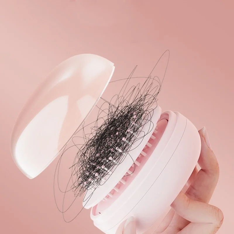 

One-click Self Cleaning Comb Portable Telescopic Hair Brushes Portable Multi-functional Air Cushion Massage Combs with Mirror