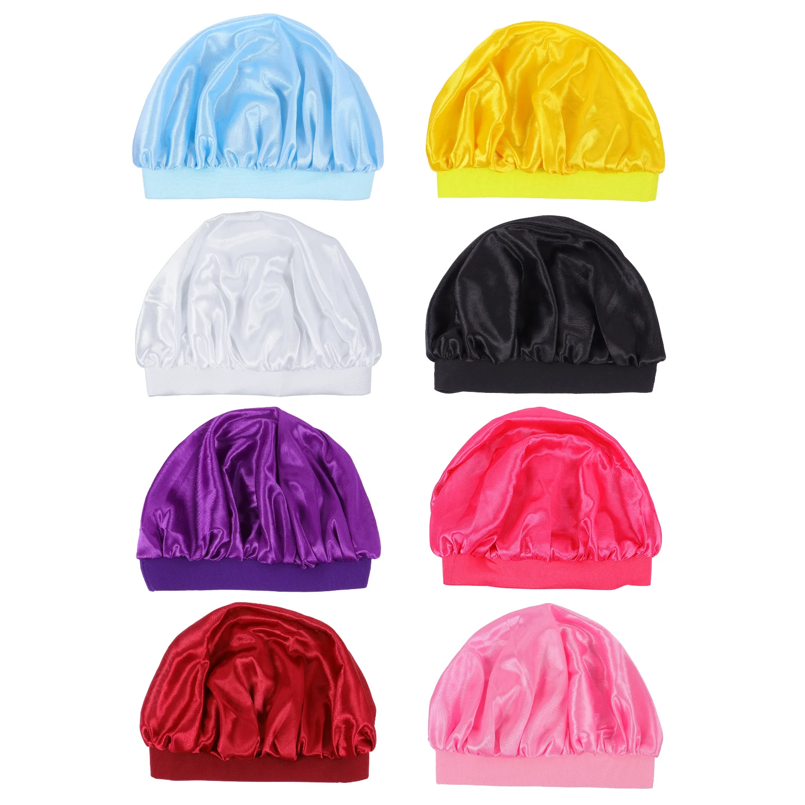 8 قطع من قبعات النوم المرنة للأطفال لحماية الشعر، قبعة نوم ناعمة قابلة للتنفس للأطفال الصغار، قبعة واسعة النطاق، غطاء شعر #2