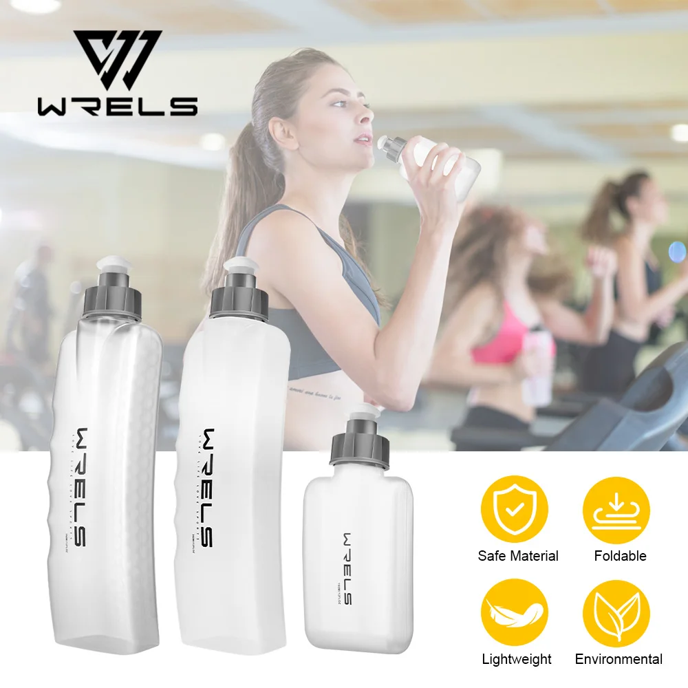 WRELS Widesea Camping Garrafa de água macia de 600ml em TPU sem BPA para corrida e ciclismo, cinto de hidratação, garrafa de água prática para fitness