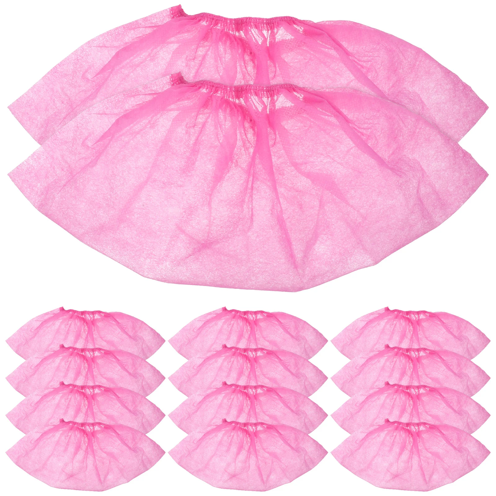 100 個防塵不織布使い捨て靴カバー弾性バンド通気性軽量滑り止め靴カバー仕事や家庭用