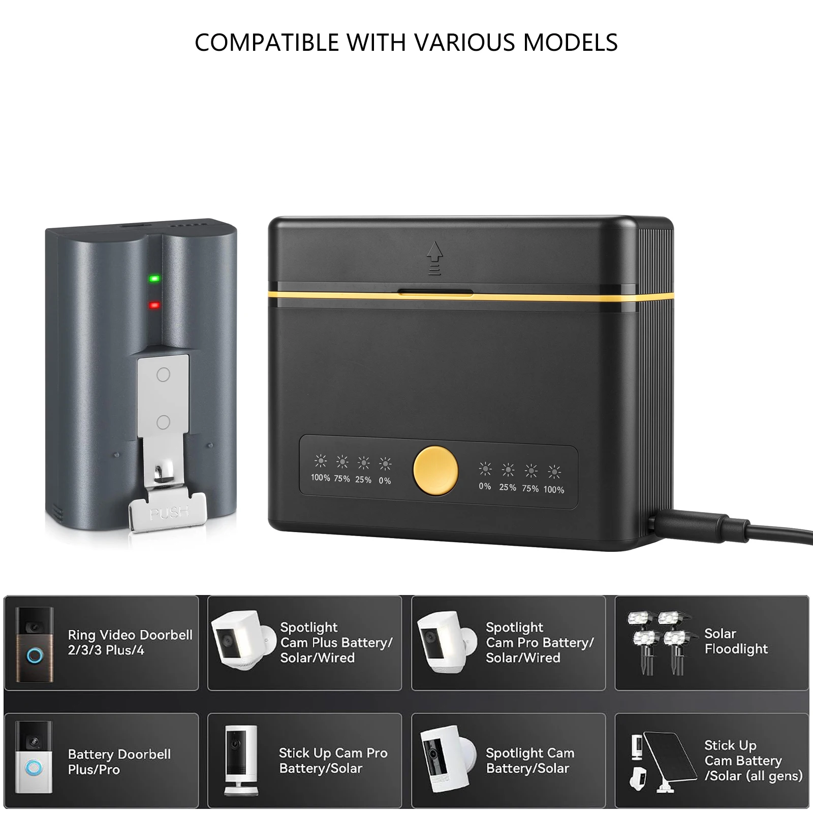 6800mAh Battery For Ring Video Doorbell 1/2/3/3+/3 Plus/4 , 3.65V Cam Replace Li-ion Rechargeability Battery