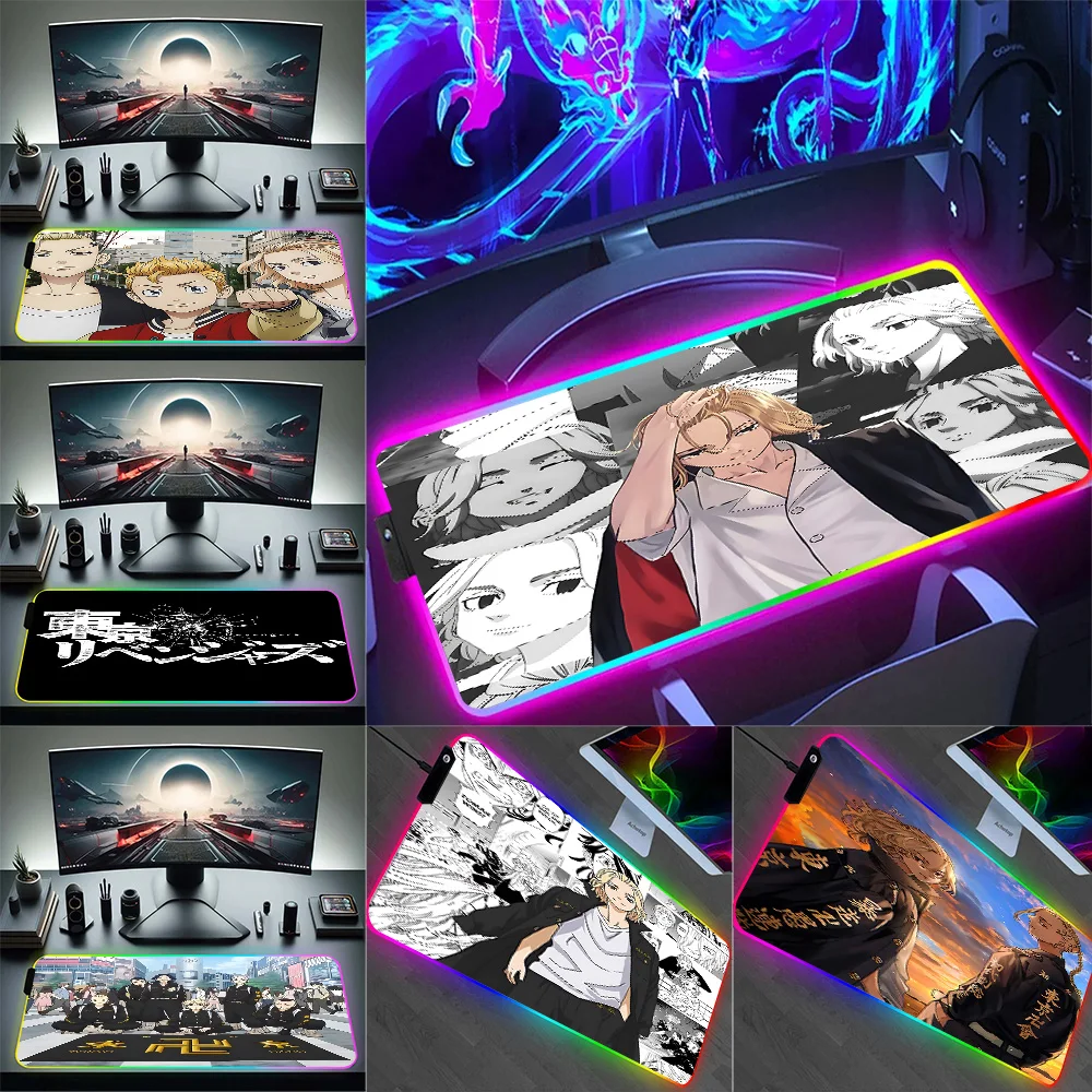 

Горячая новинка: Игровой коврик для мыши и клавиатуры RGB T-TokyoS R-Revengers с LED-подсветкой, резиновый, для ПК-геймеров