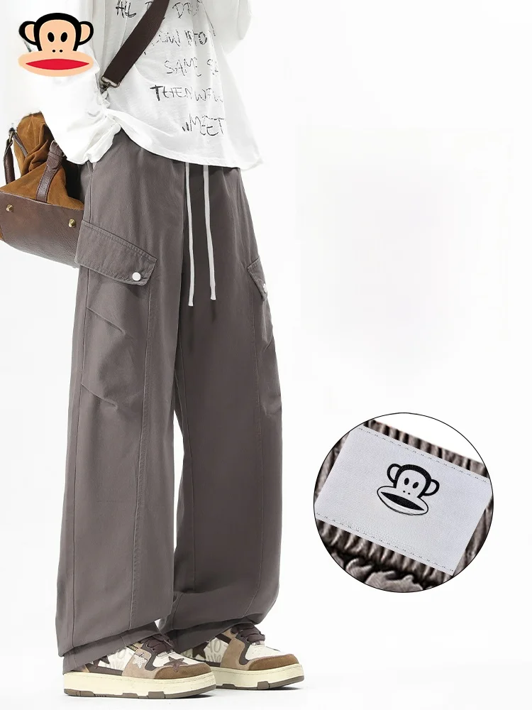 

Мужские повседневные брюки PaulFrank прямого кроя, свободные, в американском стиле, для весны и осени, рабочие брюки, молодежная мода