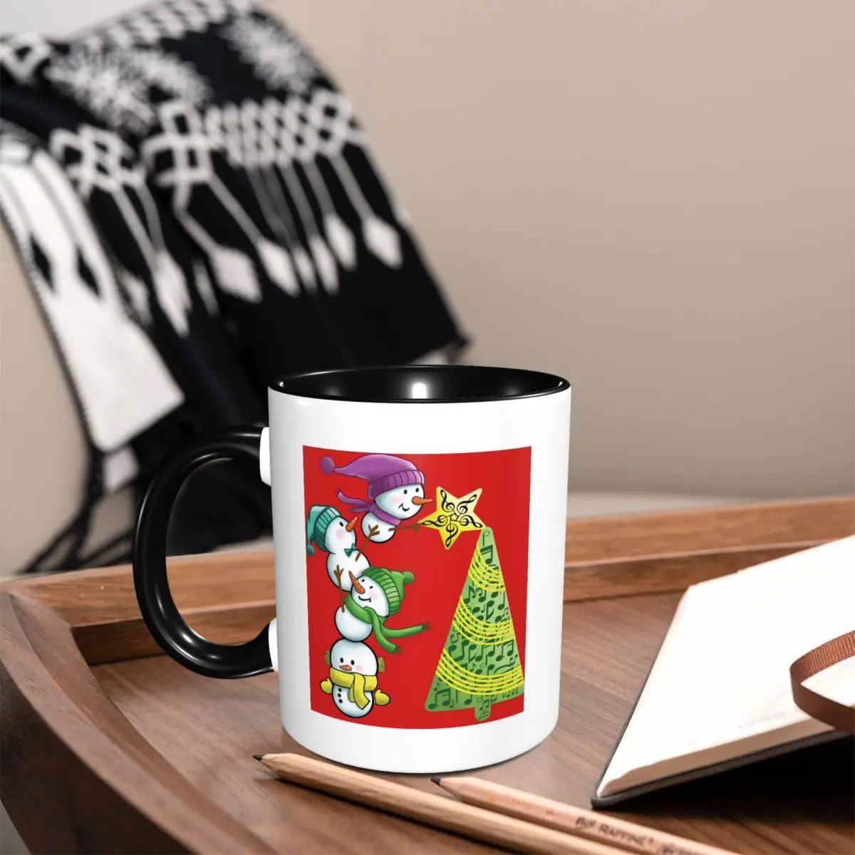 Musical Christmas Mug Funny Ceramic Coffee Cups Tea Mugs Milk Cup Drinkware Gift for Woman Man