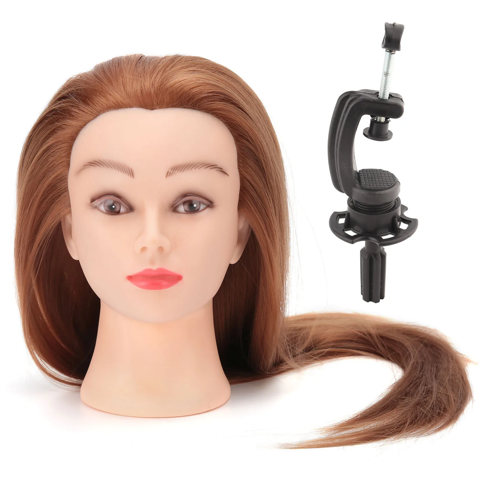 Neverland Brown 100% Real Hair Training Head Mannequin Head For Hairdresser Hairdressing Training Head With Clamp Holder