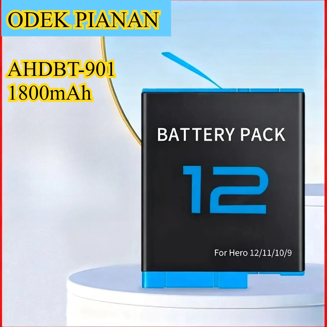 แบตเตอรี่ 1800mAh AHDBT-901 เหมาะสำหรับกล้อง GoPro Hero12/11/10/9 รองรับการถอดรหัสเต็มรูปแบบสำหรับกล้องแอคชั่นแบบพาโนรามา