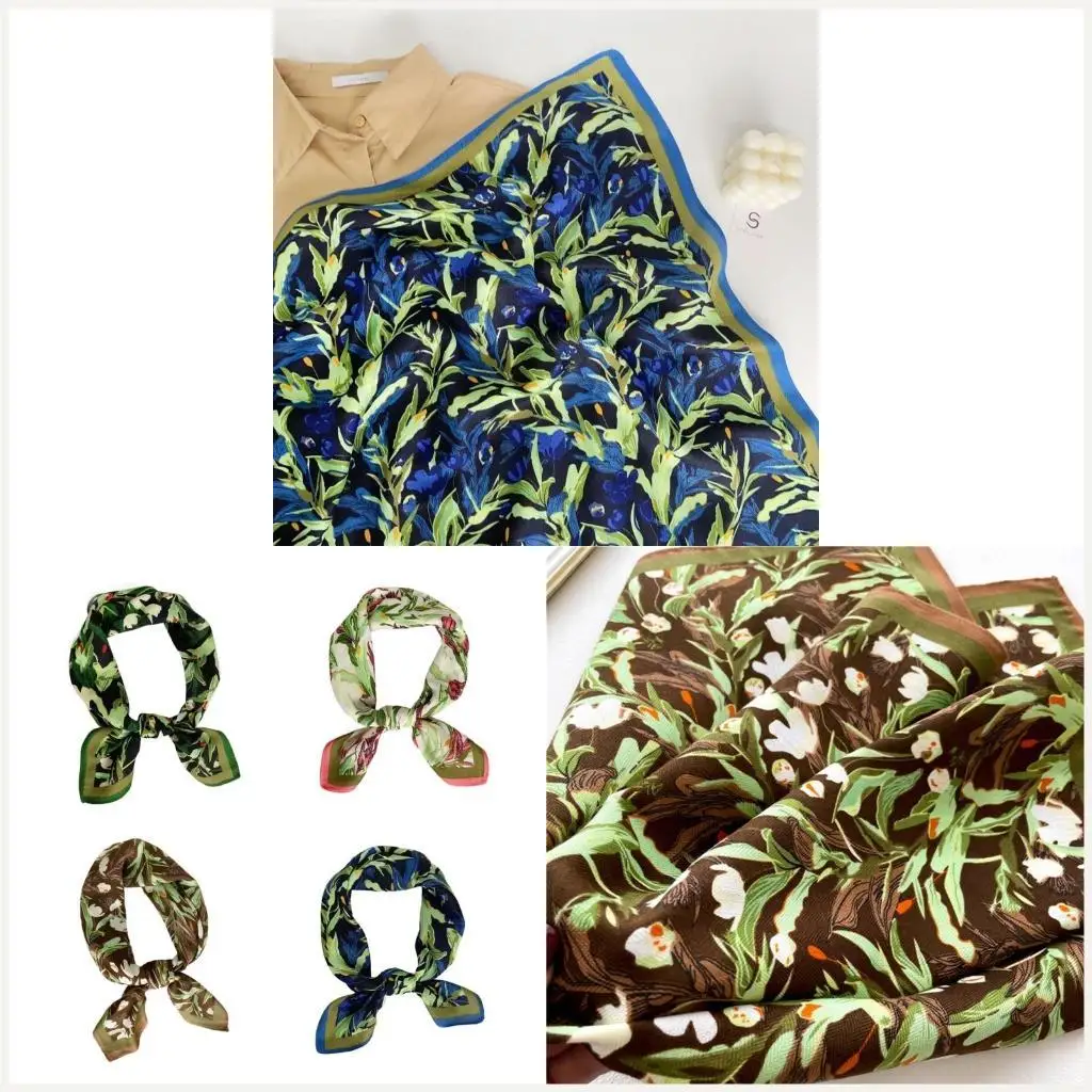 

Элегантный шарф с печатью для женской леди многофункциональный квадратный шейный шейон мягкий и дышащий шарф ткани