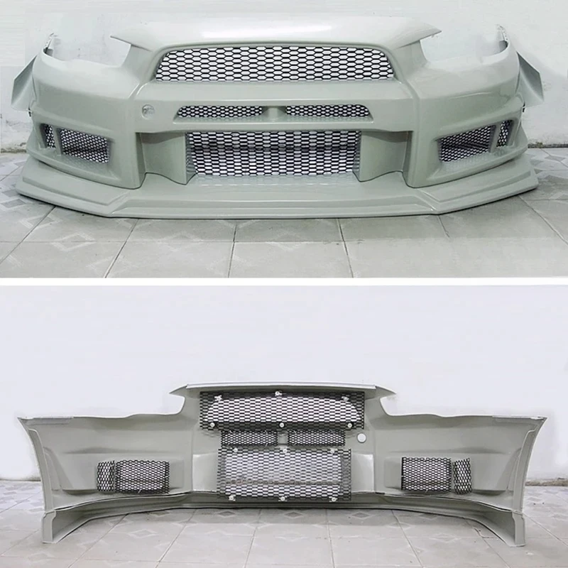 

Unpainted Front Bumper Lip Bottom Grille Assembly Soft ABS Surround Auto Accessories