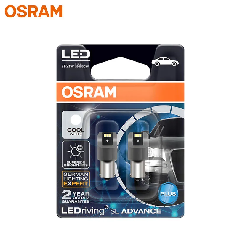OSRAM Upgrade LED Signal Light S25 P21W Cool White LEDriving SL Advance LED Car Fog Bulb Brake Position Stop Lamp Bulb Replace