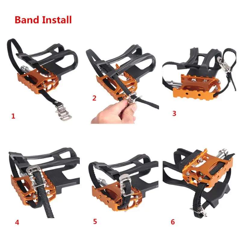 Bike Pedals with Clips, Universal Bike Toe Clips Replacement Parts Pedal For Exercise Bike, Spin Bike Bicycles