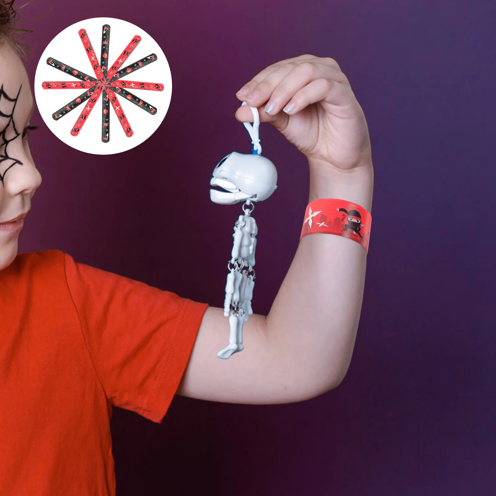 12pçs pulseiras ninjas tapa crianças ninjas fontes de festa decorações pulseira tapa pulseira de pulso