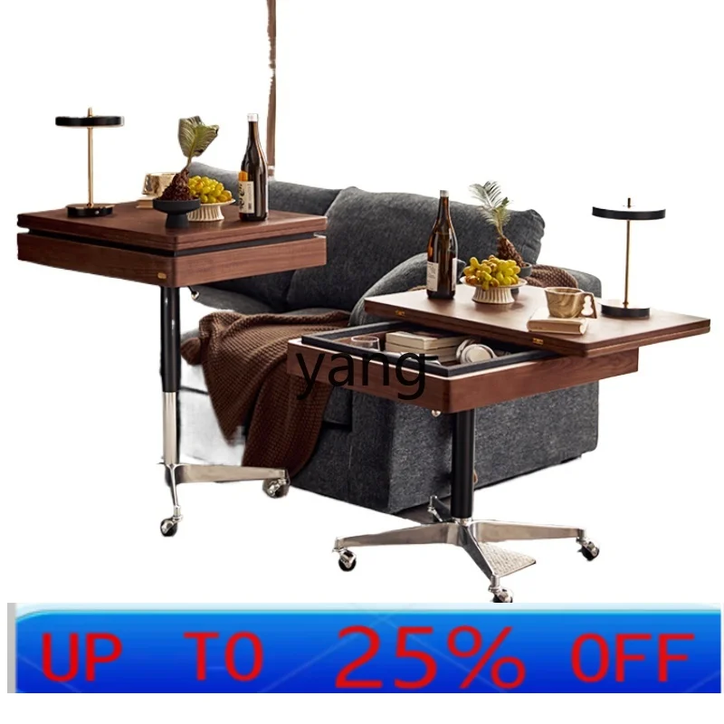 YJQ solid wood folding edge table lifting coffee table movable folding solid wood coffee table