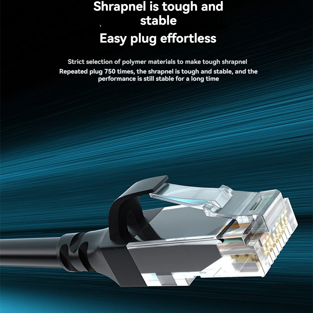 Cat6 Gigabit-Hochgeschwindigkeits-Ethernet-Kabel, 1000 Mbit/s, Internetkabel, RJ45-LAN-Kabel, abgeschirmtes Netzwerk für Laptop, Router, PC, TV, PS5, Xbox – Detail 5