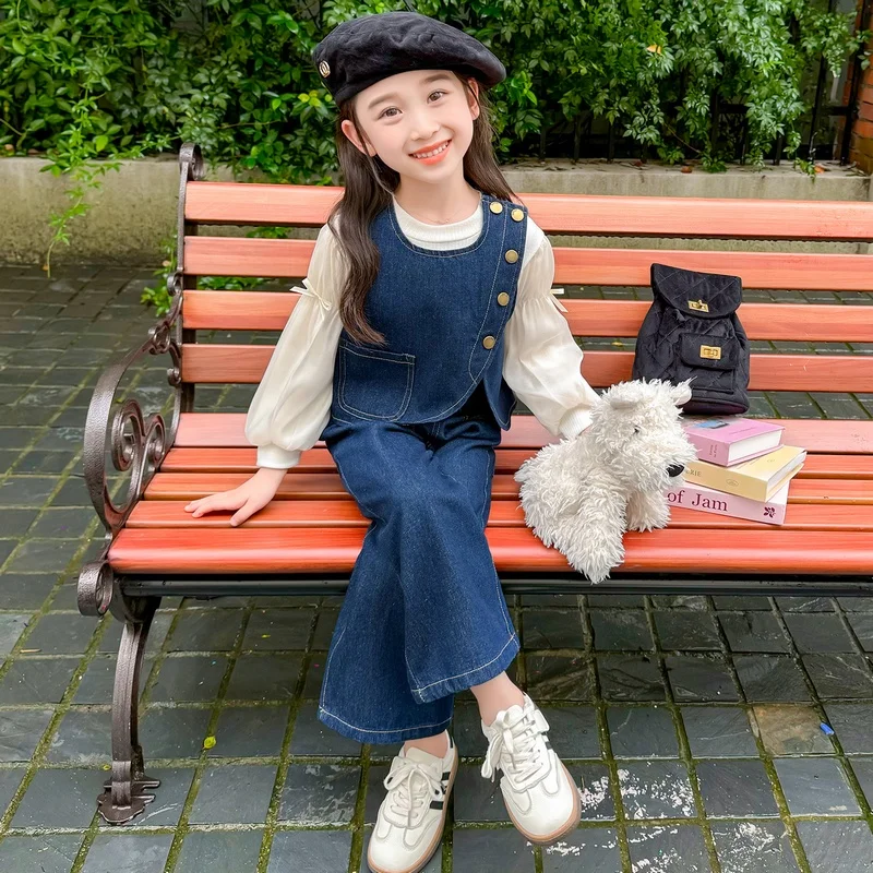 

Kids Clothing Sets For Girls Bow Cowboy Bubble Sleeves Qrincess Clothing Sets Korean Style Girls Clothing Sets Girl Clothes