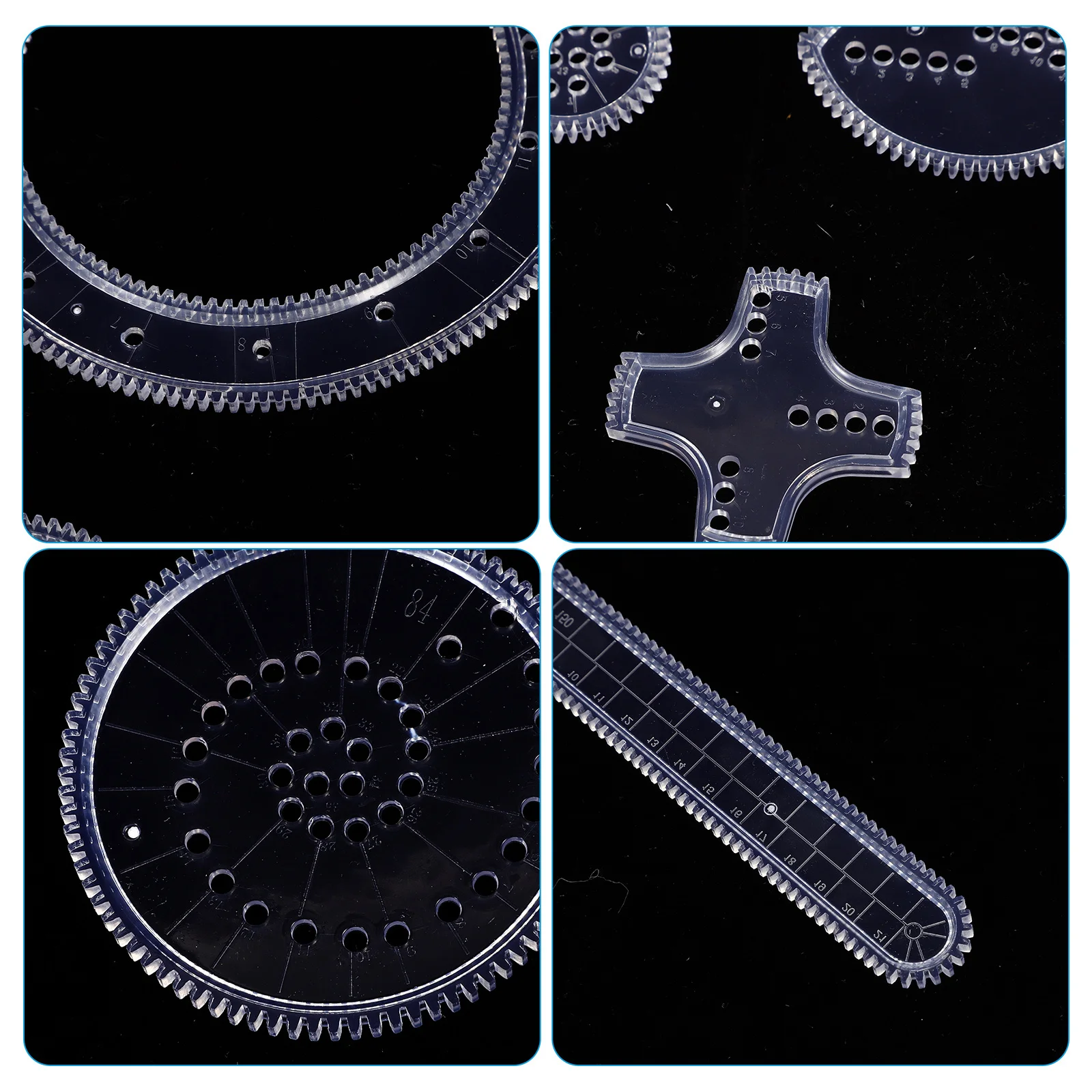 29 قطعة ملحقات رسم العجلات Abs التعليمية الرسم المتشابكة التروس عجلات أدوات الصياغة الهندسية الفن #5