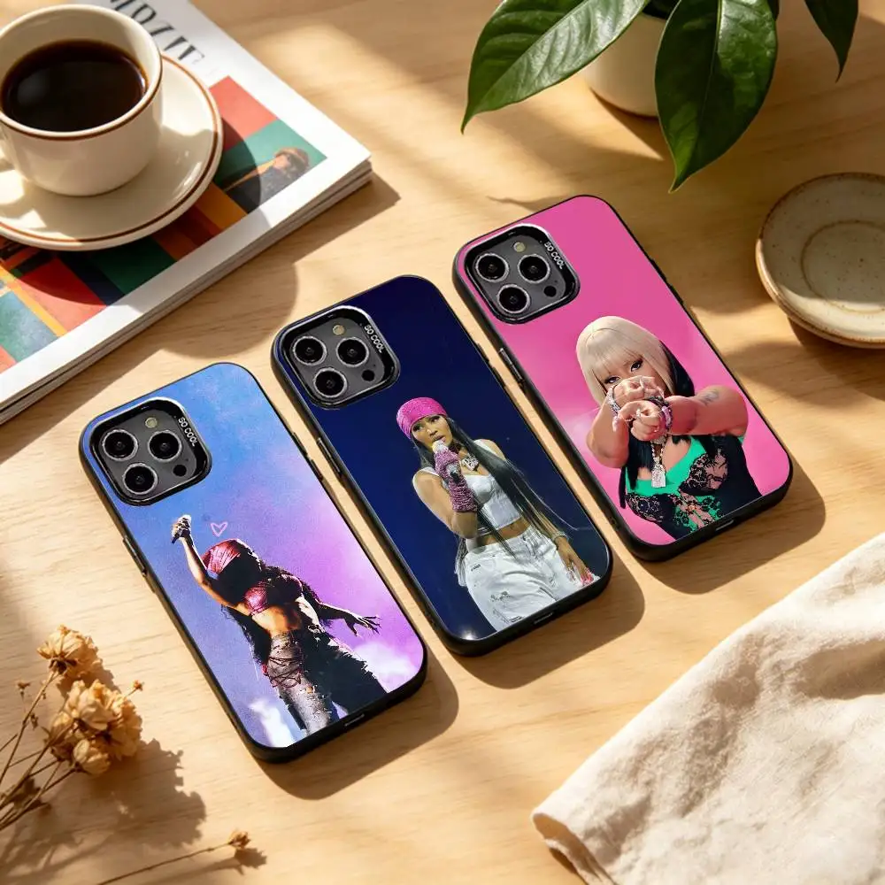 S-Singer N-Nicki M-Minaj Black Candy silver phone case Phone Case For iPhone17,16,15,14,13,12,11 Plus,Pro Max